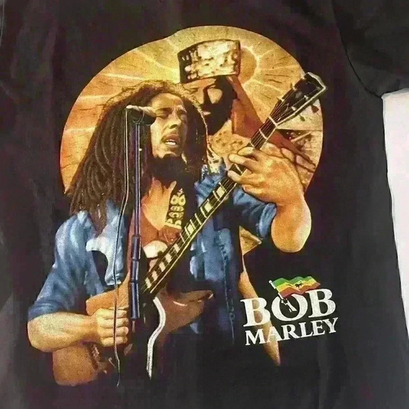 Vintage 90s Bob Marley T-Shirt Mens Rap Tee Rasta Front Back Large - Picture 6 of 7